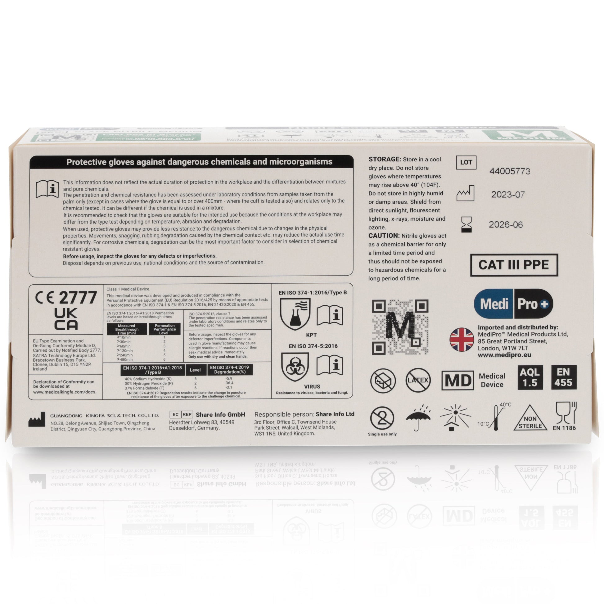 Black Nitrile Gloves - Box of 100 - Medium - MediPro