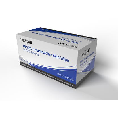 Medipal 70% Alcohol Chlorhexidine Mini Skin Wipes - Pack of 100 - MediPal