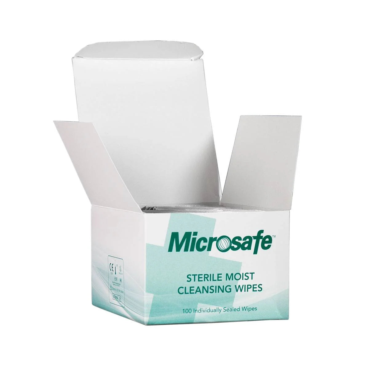 Microsafe Sterile Saline Cleaning Wipes - Box of 100 - 