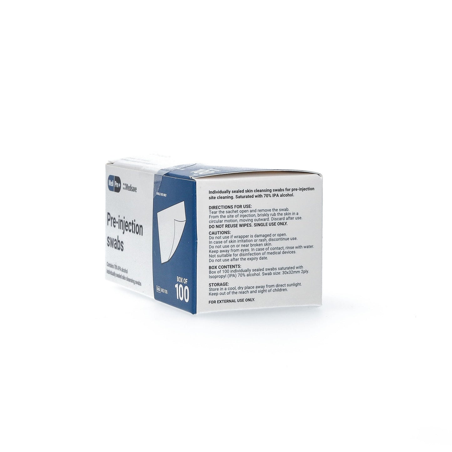 MediPro 70% Alcohol IPA Pre-Injection Swabs x 100 - 