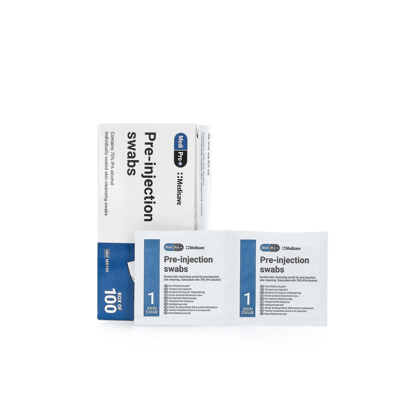 MediPro 70% Alcohol IPA Pre-Injection Swabs x 100 - 