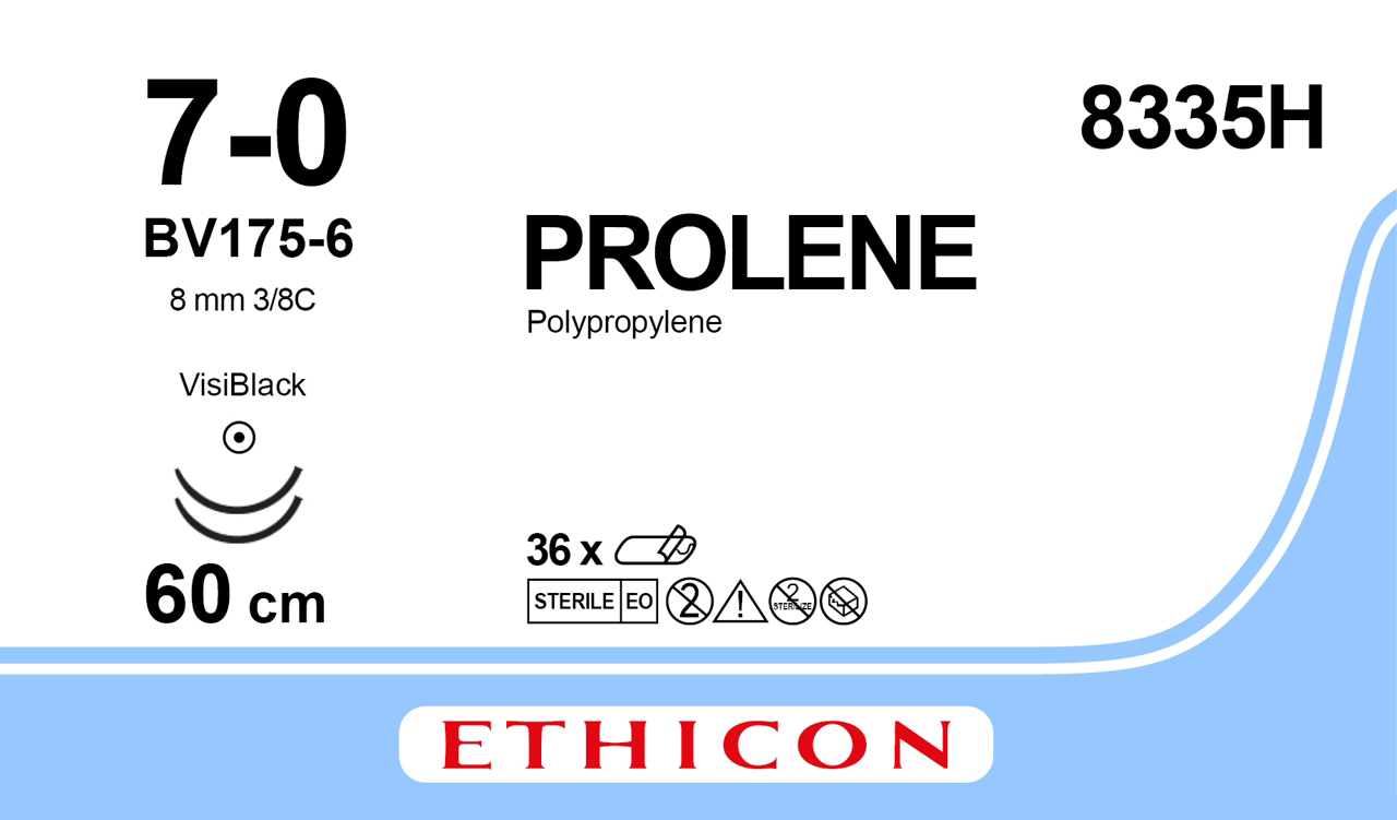 Prolene Sutures, Blue, Monofilament 60cm - 2 x BC175-6 VB - Box of 36 - Ethicon