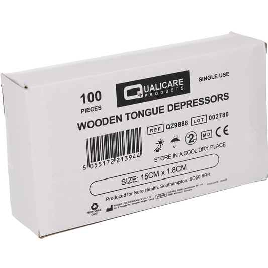 Wooden Tongue depressors x100 - Medisave UK