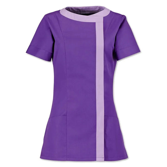 Asymmetric Tunic - Purple with Lilac Trim - 