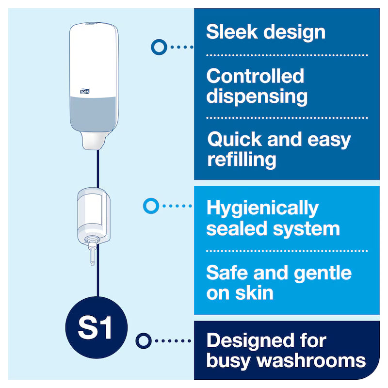 Tork Liquid Soap Dispenser with Arm Lever White S1 - 
