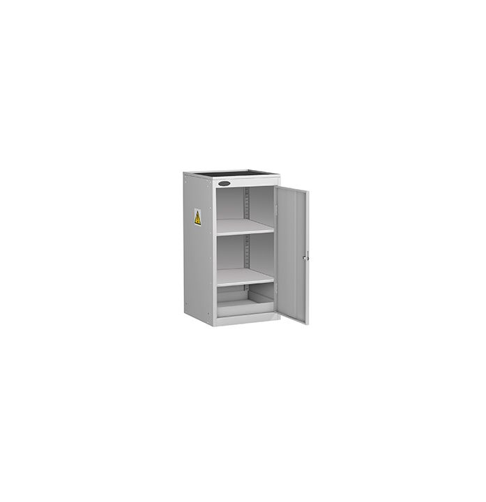 COSHH Cabinet with Dished Top - 890 x 460 x 460 - Silver