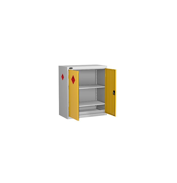 Hazardous Substance Cabinet - 1015 x 915 x 460 - Silver and Yellow