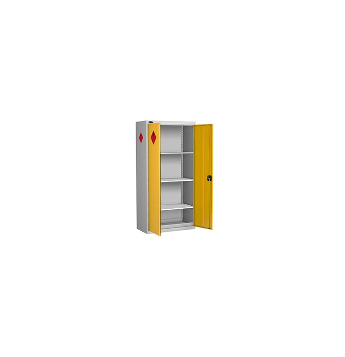 Hazardous Substance Cabinet - 1780 x 915 x 460 - Silver and Yellow - Bristol Maid