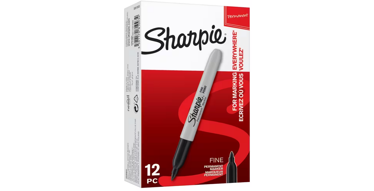 Sharpie How Much Sharpie Permanent Markers Fine Black - Pack Of 12 – Medisave UK