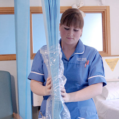 Disposable Curtains External Fast Fit Medium 3600mm x 2000mm - Sky Blue - Single - Opal Health