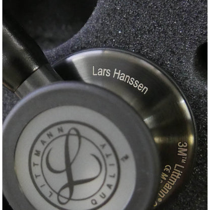 Littmann Cardiology IV Diagnostic Stethoscope: Black & Smoke 6162 - Over Engraved - Littmann Stethoscopes