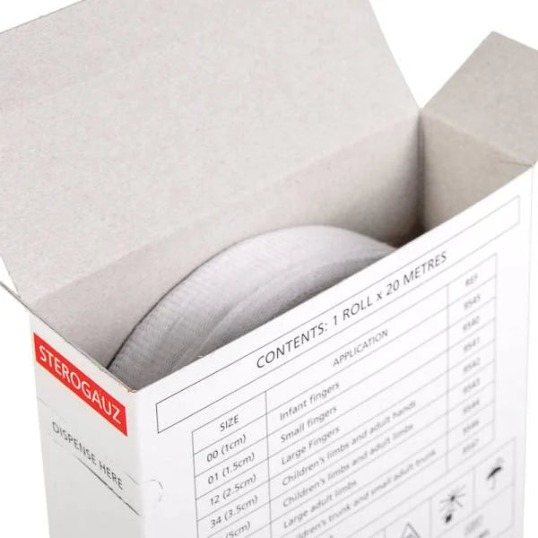Sterogauze tubular gauze bandage 2.5cm x 20m - large fingers.