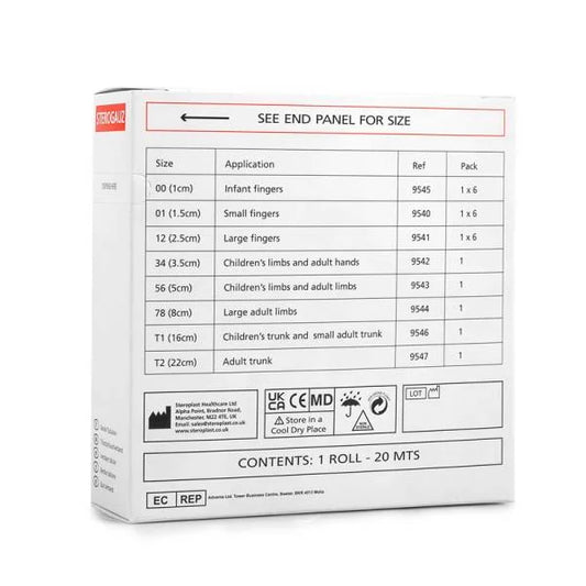 Sterogauze tubular gauze bandage 2.5cm x 20m - large fingers. - 