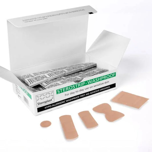 Hypo-Allergenic Washproof Plasters 5 assorted sizes  - Pack of 100