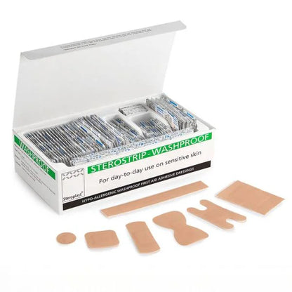 Hypo-Allergenic Washproof Plasters 7 assorted sizes  - Pack of 100
