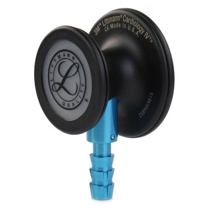 Littmann Cardiology IV Diagnostic Stethoscope: Black & Black - Blue Stem 6201 - Over Engraved - Littmann Stethoscopes