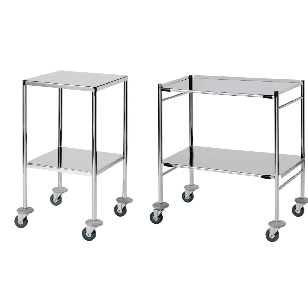 Surgical Trolley – 2 Fully Welded Fixed Shelves (Flange Down) - 