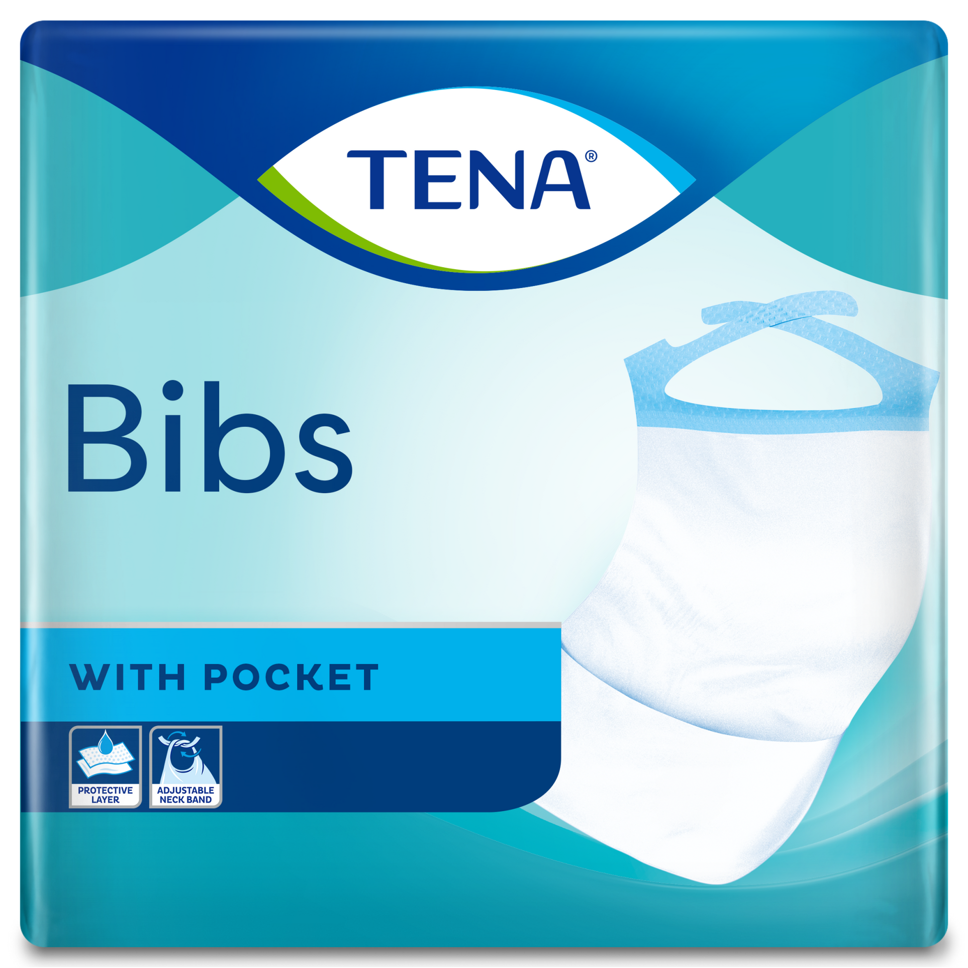 TENA Disposable Bibs - Medium (37cm x 46cm) - Pack of 150 - 