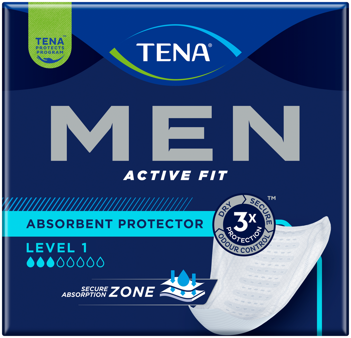 Level Protector TENA Men Absorbent Protector - Level 1 - Pack of 12 – Medisave UK
