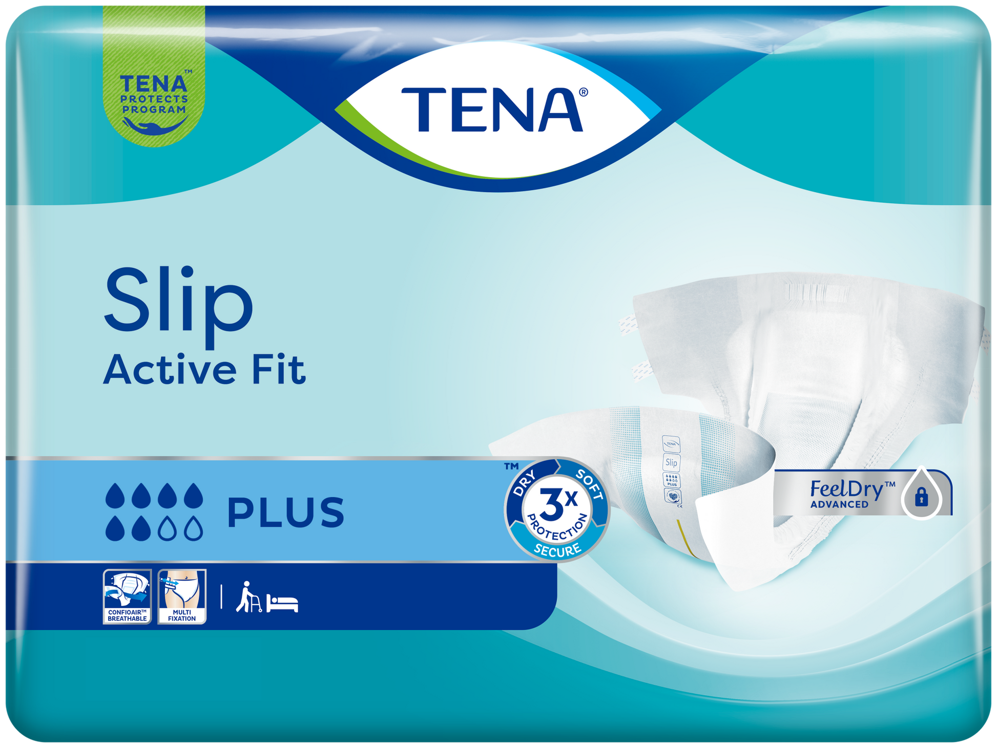 TENA Slip Active Fit Plus (PE Backed) - Large - Pack of 30 - 