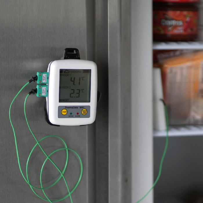 ThermaData® WiFi 2-Channel Thermocouple Logger with Type K Probe Sockets