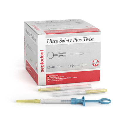 Ultra Safety Plus Twist 27G short aspirating syringe system - Box of 100 - 