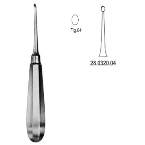 USA Model Curette - Straight Fig 4 - 16cm - 