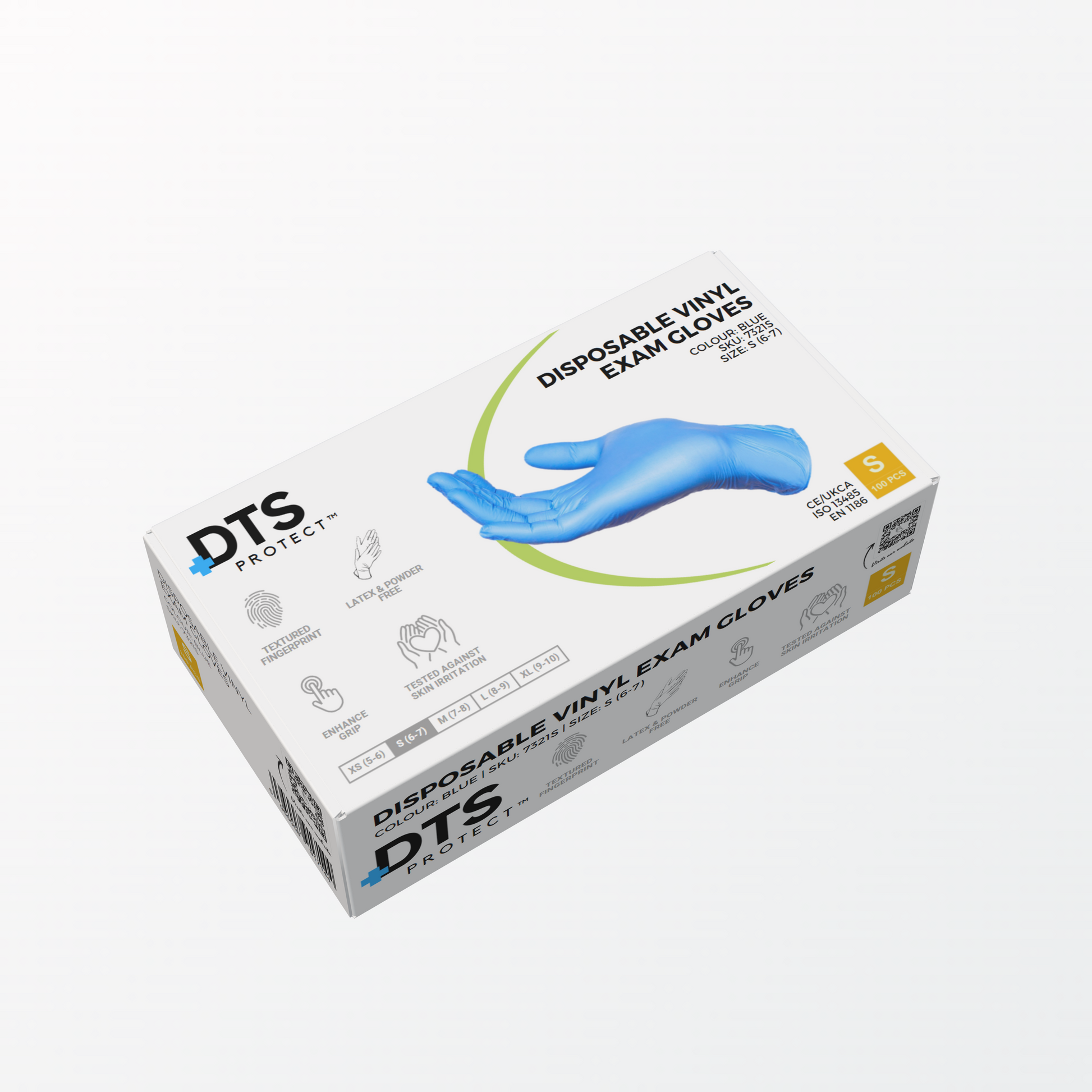 Blue Vinyl Exam Gloves - Small – Box of 100 - DTS