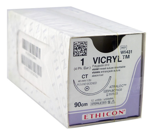 Vicryl Ct Vio 90cm M4 Usp1 S/A Ct - Box Of 12 - Ethicon