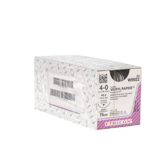 Coated VICRYL rapide Suture: 19mm 75cm undyed 4-0 1.5 (x12) - 