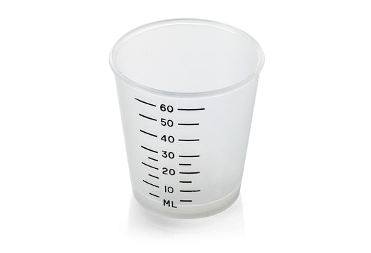 60ml Medicine Measure with Black Line Graduations - Single - Bunzl Catering Supplies