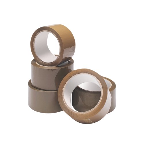 Buff Packaging Tape 48mmx66m - Pack of 6 - 