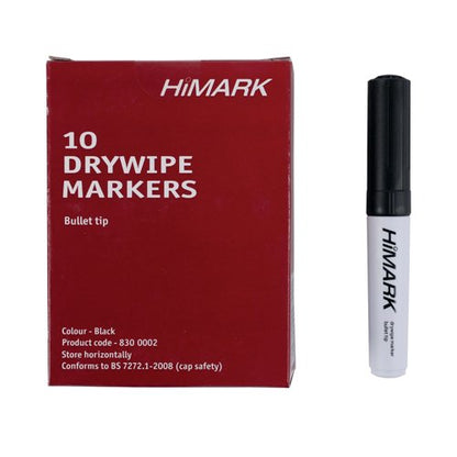 Black Whiteboard Marker Pens Bullet Tip (Pack of 10) WB15