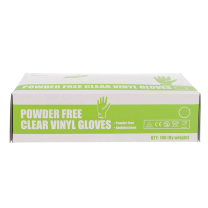 Disposable Clear Vinyl Gloves - Large - Box of 100