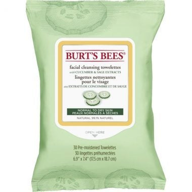 Facial Cleansing Towelettes with Cucumber & Sage (30 towelettes per pack)  - Burt's Bees