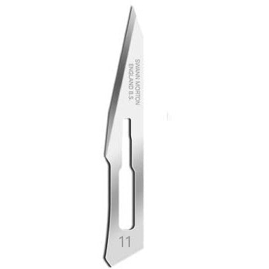 Surgical Scalpel Blade 11 - Carbon Steel - Sterile (Pack of 100) - 