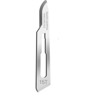 Surgical Scalpel Blade 15T - Carbon Steel - Sterile x 100 - Swann Morton