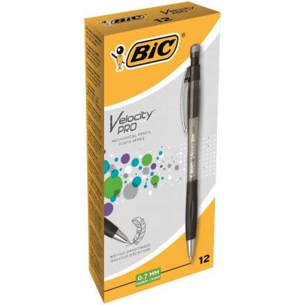 Bic Velocity Pro Mechanical Pencil - Rubber Grip - Retractable - Pack Of 12 - Bic