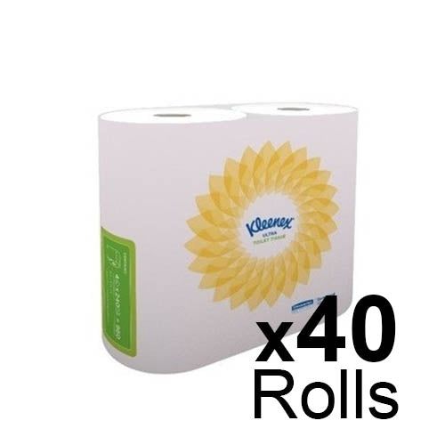 Kleenex Ultra Toilet Tissue Roll (2 Ply) x 40 Rolls - Bunzl Catering Supplies