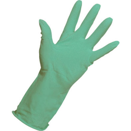 Keep Clean Rubber Gloves Green Large (PR) - Bunzl Catering Supplies