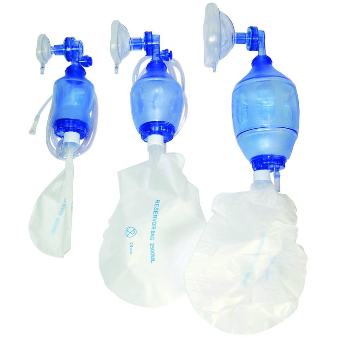 BVM Resuscitator Set, Disposable, Infant 280ml Bag with Size 0,1 & 2 Masks