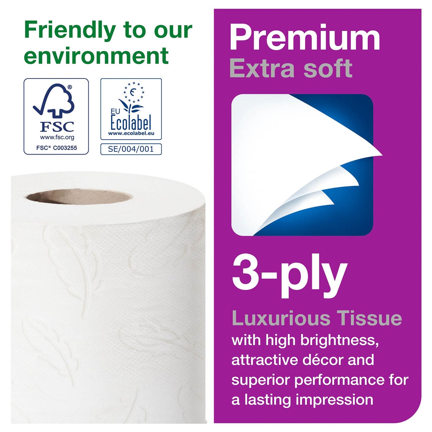 Tork Conventional Toilet Roll Premium 3Ply - 100170- 40 Rolls x 170 Sheets - Tork
