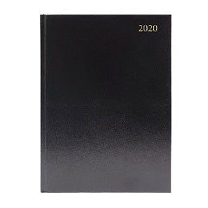 2020 Desk Diary A5 Page a Day Appointment Black - Q-Connect