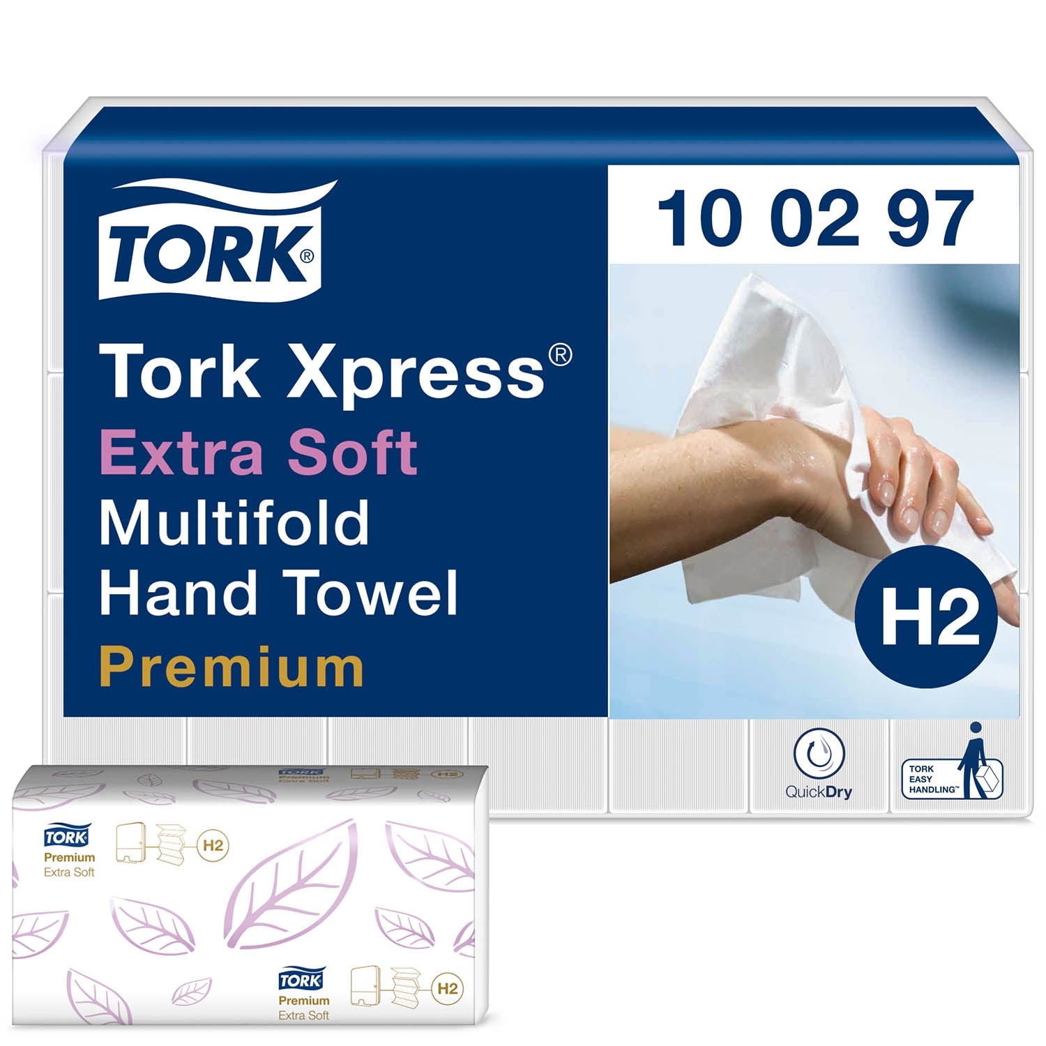 Tork Xpress Extra Soft Multifold Hand Towel Premium 2Ply - 100297 - Case of 21 x 100 Sheets - Tork