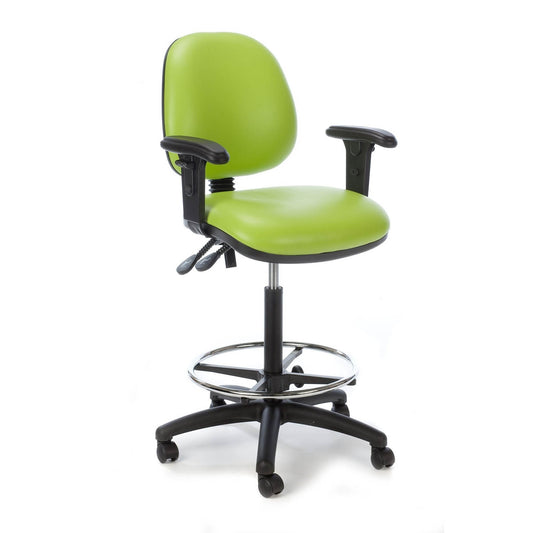 Operators Chair - High Version - Height Range 59-85cm - Foot Support Ring Fitted - 