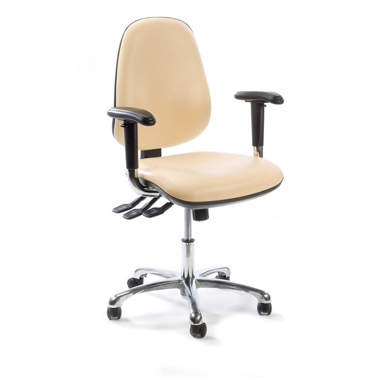 Deluxe Operators Chair - Height Range 45-59cm - Deluxe Height Adjustable Armrests - 