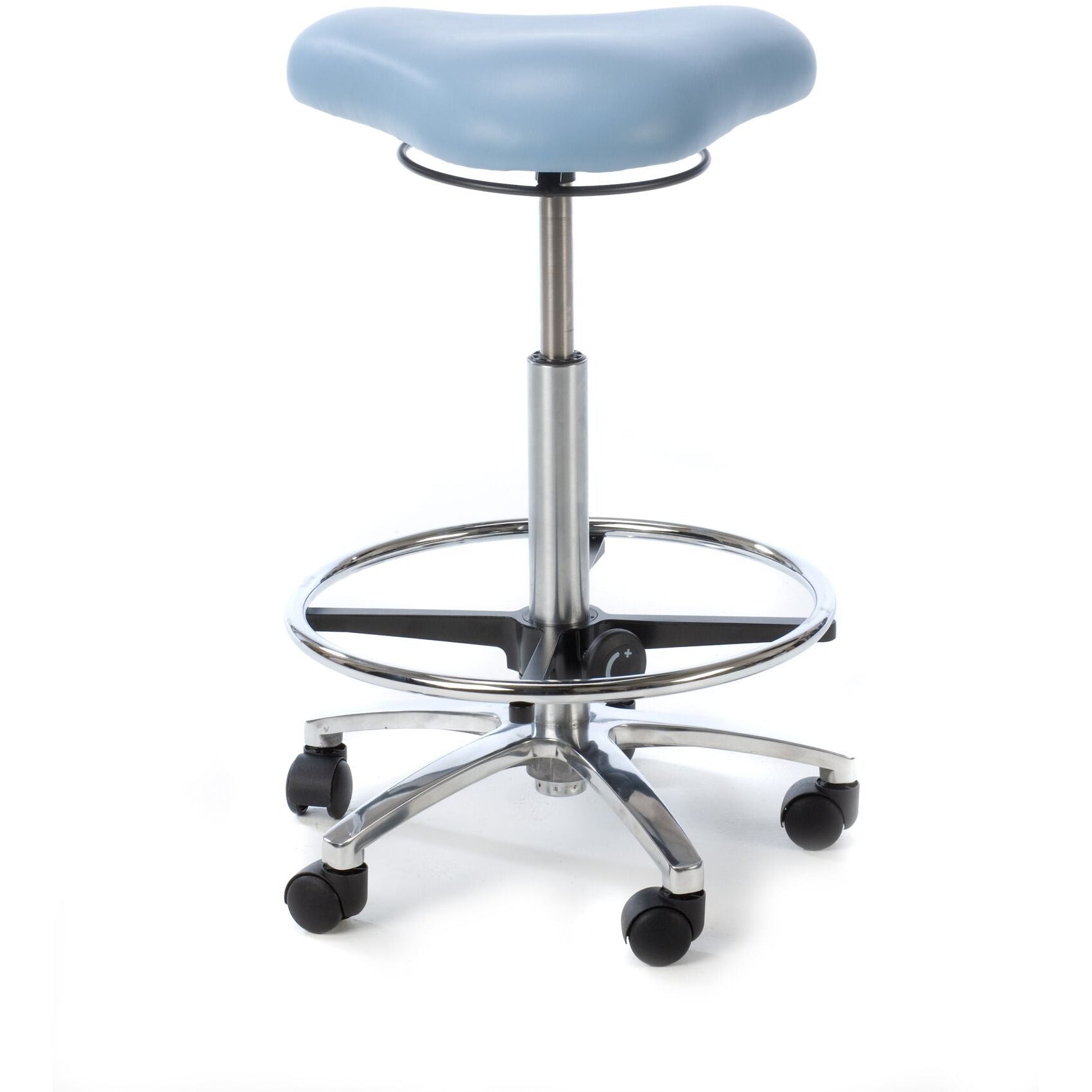 Premium Sonography Stool - High Model - Height Range 59-78cm - Foot support ring fitted - 
