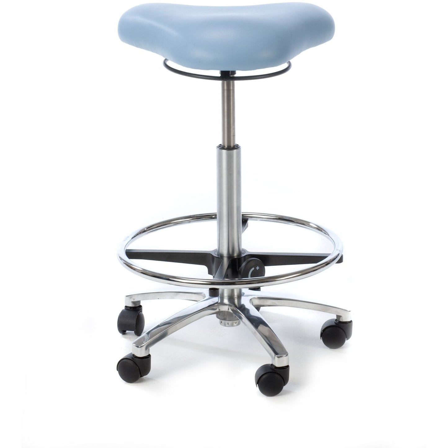 Premium Sonography Stool - High Model - Height Range 59-78cm - Foot support ring fitted - 