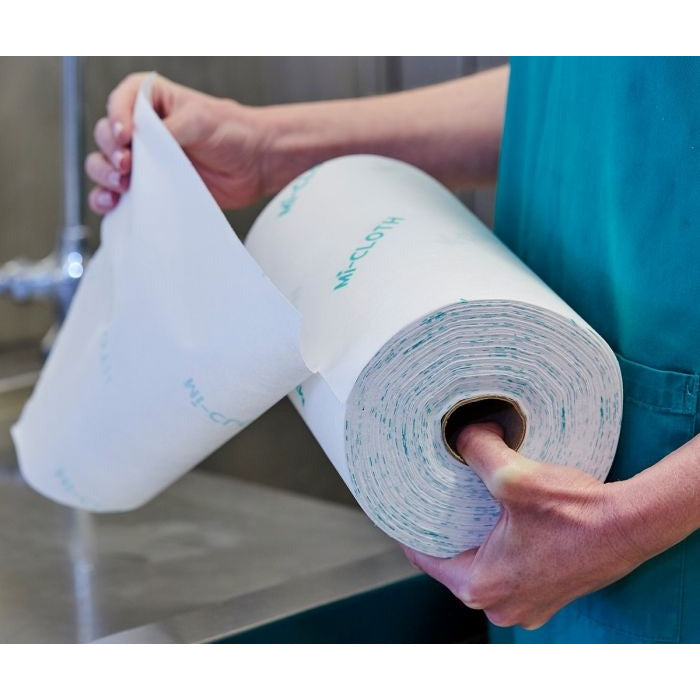 Mi-cloth non woven microfibre roll plain bag - 250 sheets 26 x 31cm - RED 50gsm - Robert Scott