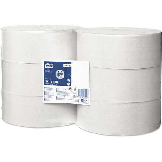 Tork Jumbo Toilet Roll Advanced 1 Ply - 110162 - Case of 6 x 500m - Tork